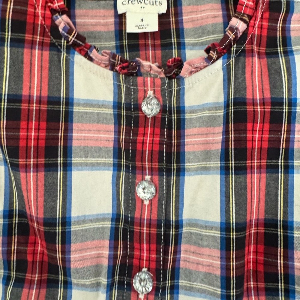 Crewcuts Multicolor Plaid dress with Silver Buttons